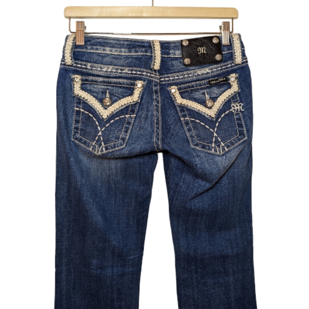 Womens Blue Embroidered Bootcut Jeans - 7 For All Mankind Style - Picture 6 of 15